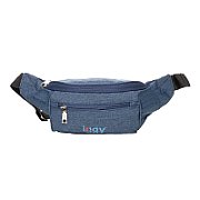 BORSETA Iggy, polyester,1 bretea, 1 compartiment principal,1 compartiment frontal, 38x16x6.5cm, albastru  IGFP-BELT-BL