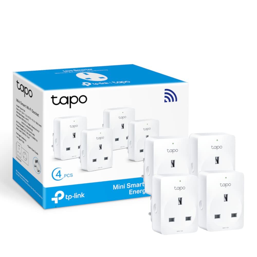 PRIZA inteligenta TP-LINK, Schuko x 1, cu monitorizarea energiei, conectare prin Schuko (T), 10 A, programare prin smartphone, Bluetooth, WiFi, alb  Tapo P110(4-pack)  (include TV 0.18lei)