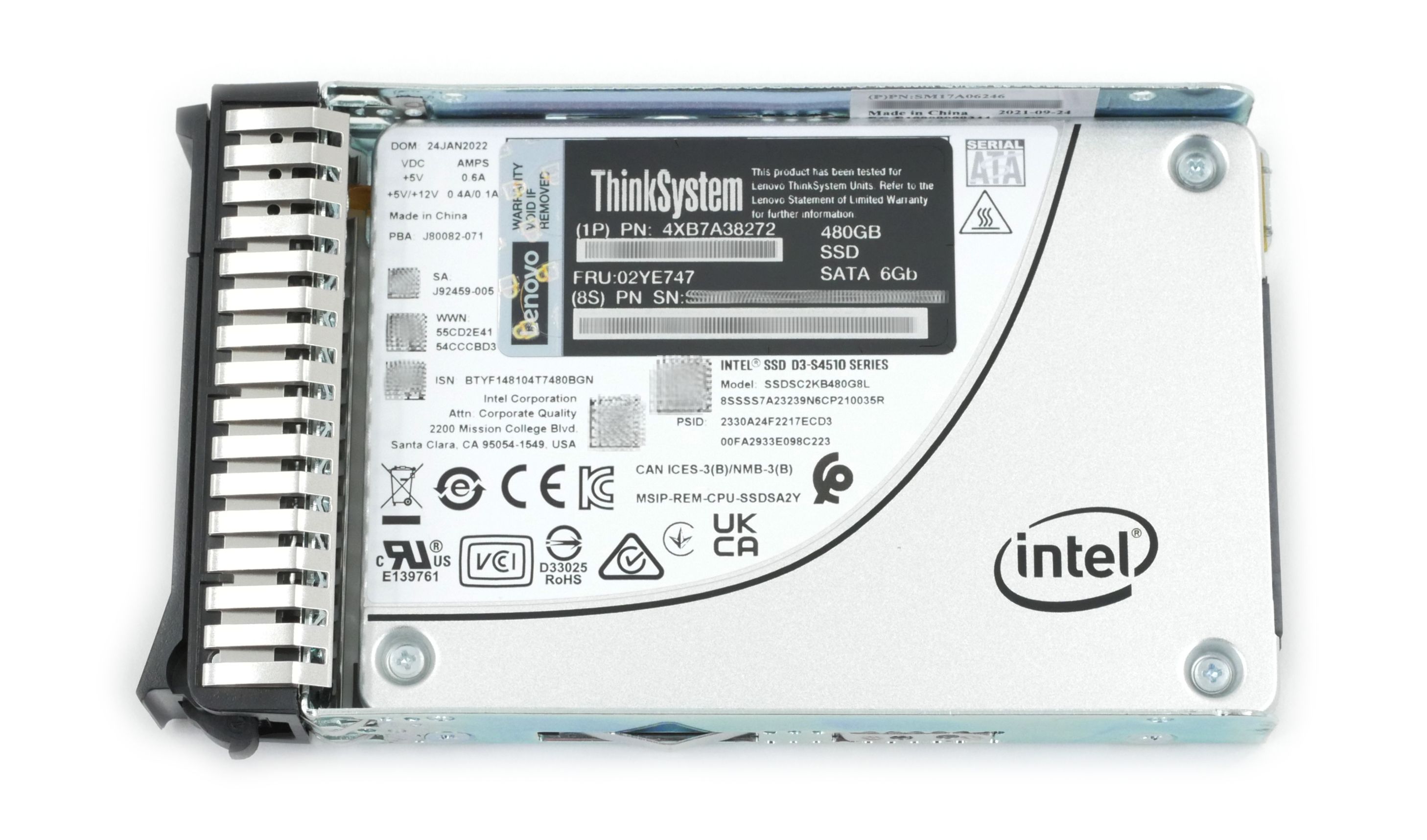 SSD server Lenovo ThinkSystem SFF Multi Vendor 480 GB, 2.5 inch, SATA 6G, TLC, caddy Lenovo SFF