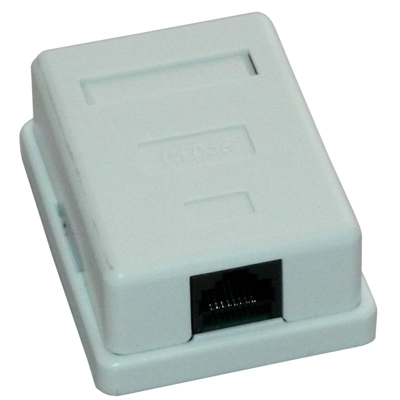 Priza UTP simpla aplicata cat.5e - EMTEX,  EMT-UTP5E-1P-PT