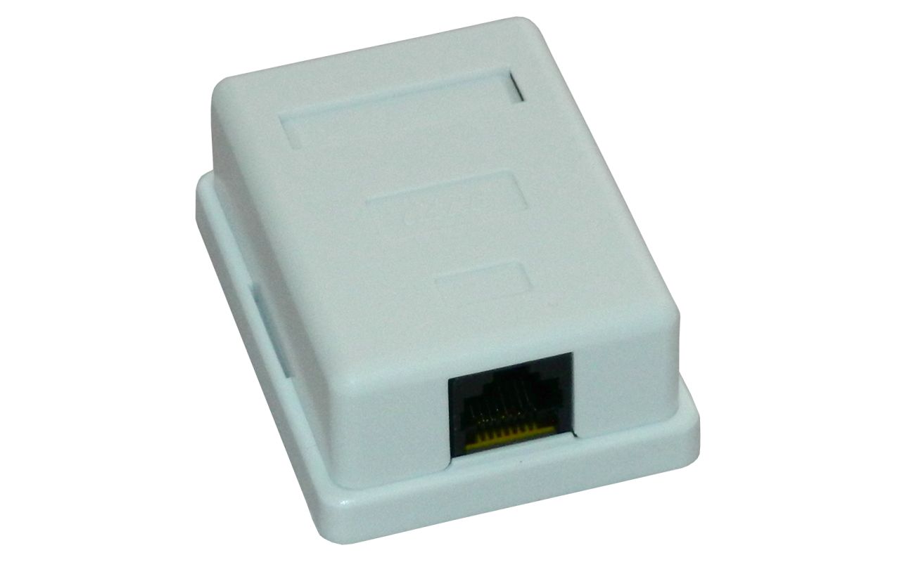 Priza UTP simpla aplicata cat.6 - EMTEX,  EMT-UTP6-1P-PT
