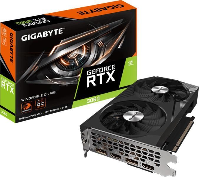 Bundle Placa video GIGABYTE GeForce RTX 3060 WINDFORCE OC V2 12 GB GDDR6 192 bit + Retail