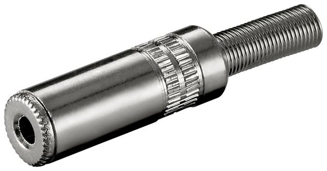 Male 3.5mm Jack plug, stereo, metal, with cable protector
JC-103
GNI0012S
Packaging: bulk 1 pc.