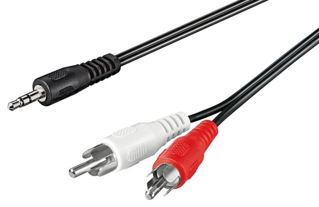 Audio cable 1.5m 3.5mm Stereo jack male to 2 x RCA male, copper conductor
- shielding 28 wires
Packaging: bulk 1 pc.