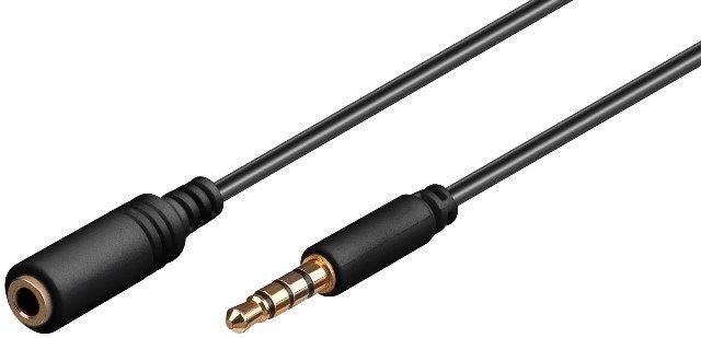 Audio cable 1m 4-pin 3.5mm male stereo jack to 4-pin 3.5mm female stereo jack, gold-plated contacts
- for Apple iPhone, iPad and iPod
Packaging: bulk 1 pc.