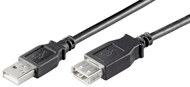 USB 2.0 cable 0.3m A male to A female, black
- internal conductors: 2xAWG24 2xAWG28 copper
- USB extension cable
Packaging: bulk 1 pc.