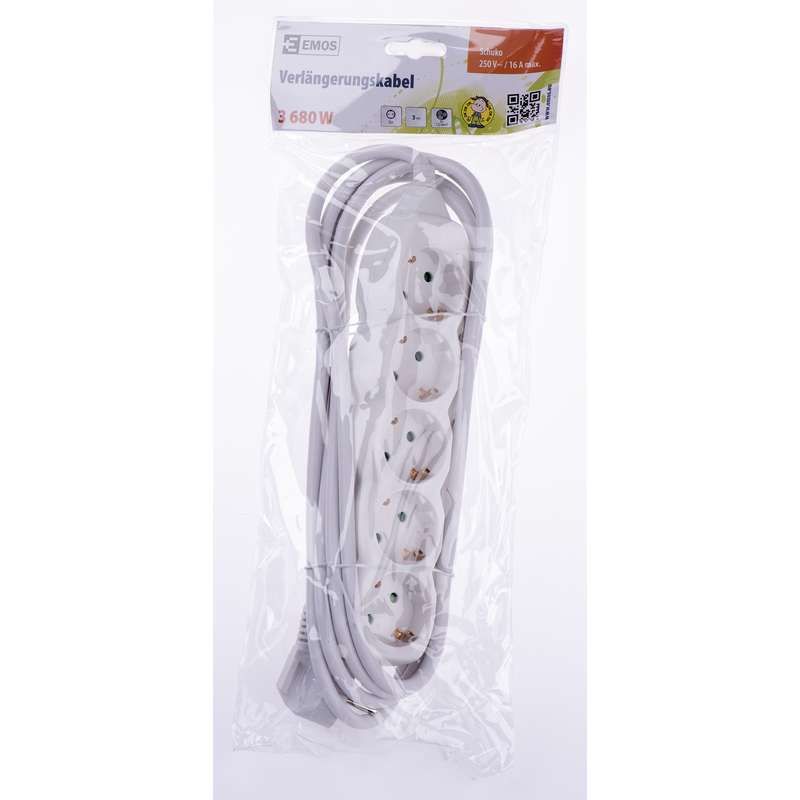 Extension 3m 5xSchuko, white
- protection for children
- max power: 3680W
- conductor: copper 1.5mm&ampsup2
- approval: CE
Packaging: bulk 1 pc.