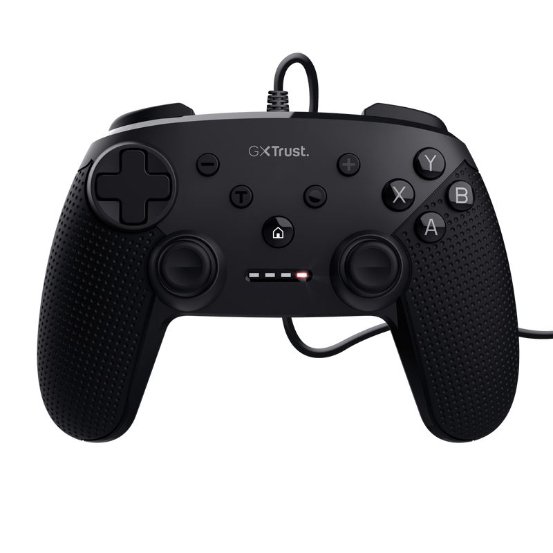 Trust GXT 541 Muta Wired controller pentru PC    Features Mobile phone mount no Software no   Control Controls 8-way, directional pad, A, B, X, L1, L2, L3, R1, R2, R3, select, start Number of buttons 15 Shoulder buttons yes Programmable buttons no Trigger buttons yes Pressure sensitive buttons no