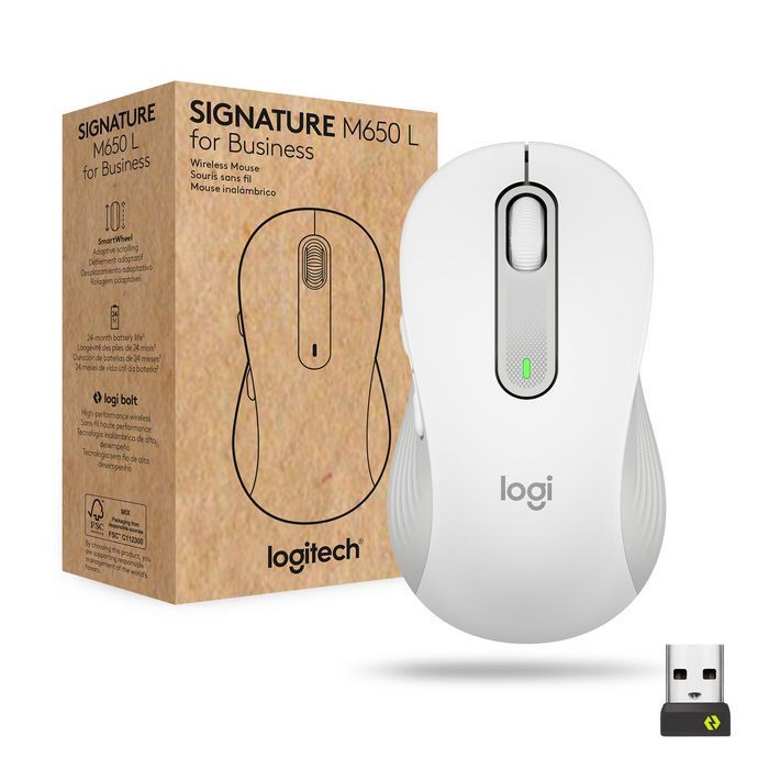 LOGITECH M650 Signature Bluetooth Mouse - OFF-WHITE - B2B