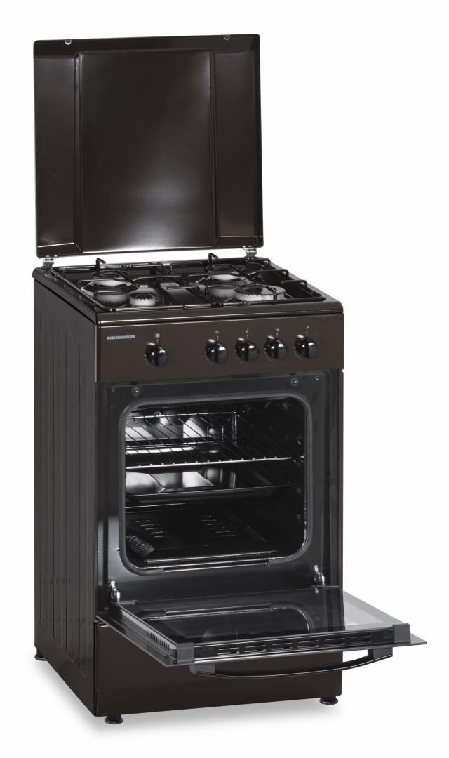 ARAGAZ GAZ HEINNER HFSC-SME50BRW, 50X50CM, 4 ARZATOARE, SUPORT EMAIL, CAPAC METALIC, DISPOZITIV DE SIGURANTA PLITA SI CUPTOR, USA CUPTOR CU GEAM DUBLU, DUZE GPL INCLUSE, TAVA SI GRATAR CROMAT, CULOARE: MARO
