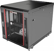 CABINET 19  SPACER    6U 600x450mm, fixare pe perete, Flatpack (dezasamblat),  Black, usa sticla cu blocare, panouri detasabile, otel 1.5mm, sarcina maxima 60Kg,  SPCW-6U-450-BK-03
