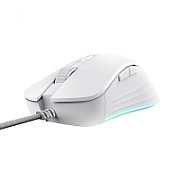 Mouse Trust GXT924W YBAR+ cu fir, USB-A 2.0, rezolutie maxima 25600 DPI, 6 butoane, iluminare RGB LED, pentru gaming de performanta, alb