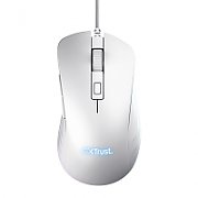 Mouse Trust GXT924W YBAR+ cu fir, USB-A 2.0, rezolutie maxima 25600 DPI, 6 butoane, iluminare RGB LED, pentru gaming de performanta, alb