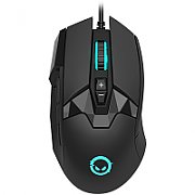 LORGAR Stricter 579, gaming mouse, 9 programmable buttons, Pixart PMW3336 sensor, DPI up to 12 000, 50 million clicks buttons lifespan, 2 switches, built-in display, 1.8m USB soft silicone cable, Matt UV coating with glossy parts and RGB lights with 4 LED flowing modes, size: 131*72*41mm, 0.127kg, black