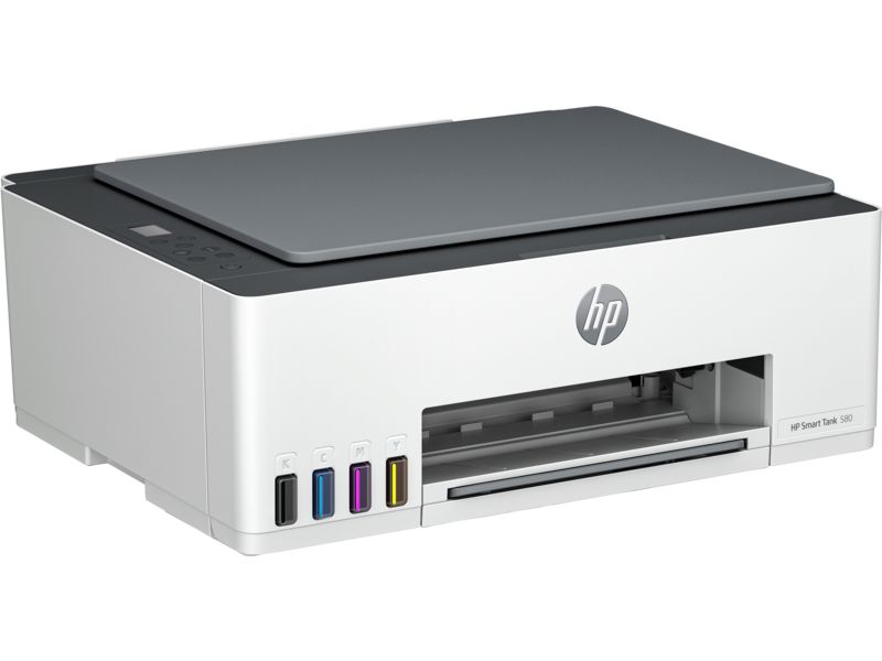 Imprimanta inkjet color HP Smart Tank 580, A4, duplex, USB 2.0, Wi-Fi, Bluetooth, 11 ppm negru, 5 ppm color