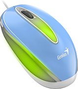MOUSE Genius,  DX-Mini , PC sau NB, cu fir, USB, optic, 1000 dpi, butoane/scroll 3/1, LED, albastru,  31010025406  (timbru verde 0.18 lei)