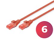 CAT 6, U-UTP patch cord, PVC AWG 26/7, length 2 m, color red