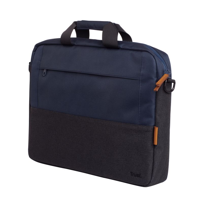 Geanta laptop Trust Lisboa, pentru laptopuri cu diagonala pana in 16 ,2 compartimente, material POM, RPET Polyester, RPET, volum 2.1 L, negru