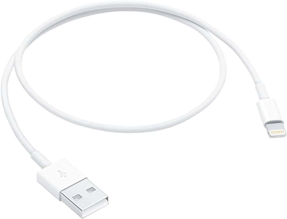CABLU alimentare si date smartphone Apple, Lightning (T) la USB 2.0 (T), cauciuc, lungime 0.5 m, alb,  me291zm/a  (timbru verde 0.08 lei)