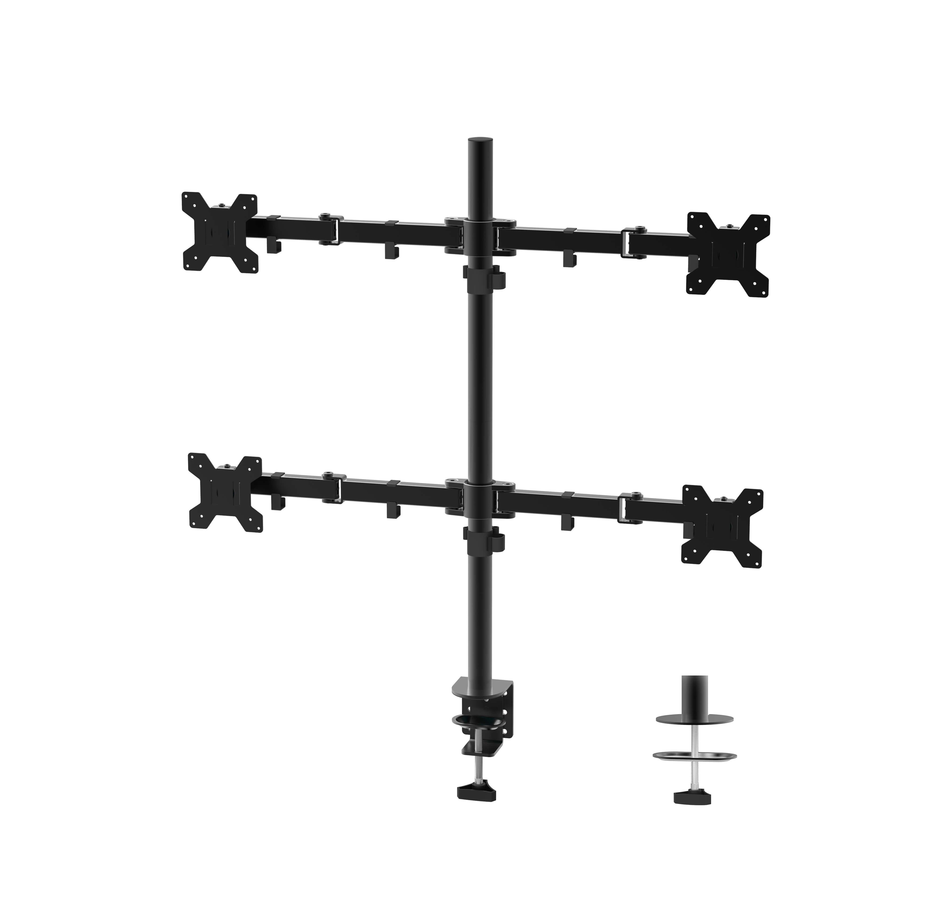 Suport Monitor BlackMount MENG04, 4 monitoare 10-27 , cu menghina, max.8kg/monitor