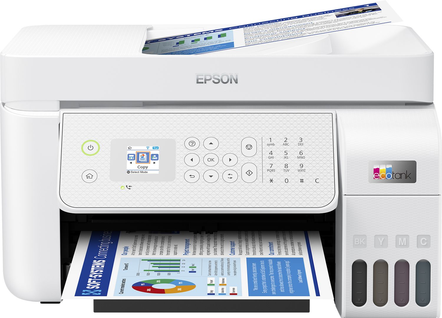 Imprimanta multifunctionala inkjet color Epson L5316, A4, ADF, USB 2.0, Wi-Fi, 33 negru, 15 ppm color