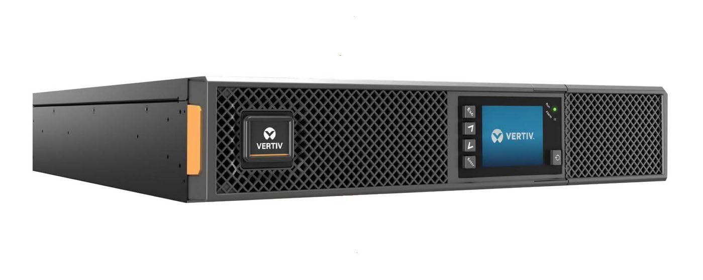 UPS Vertiv GXT5-1500IRT2UXL, 1500 VA, 1500 W, on-line double-conversion, 8x C13, 1x C14, 1x RJ45, 1x USB, 12V/9Ah Lead–acid, 16 minute (50% sarcina), Rack 2U, Negru