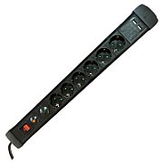 SOCKET STRIP 6S PVC 3M BK PREM/SURGE AND OVERLOAD PROTECTION