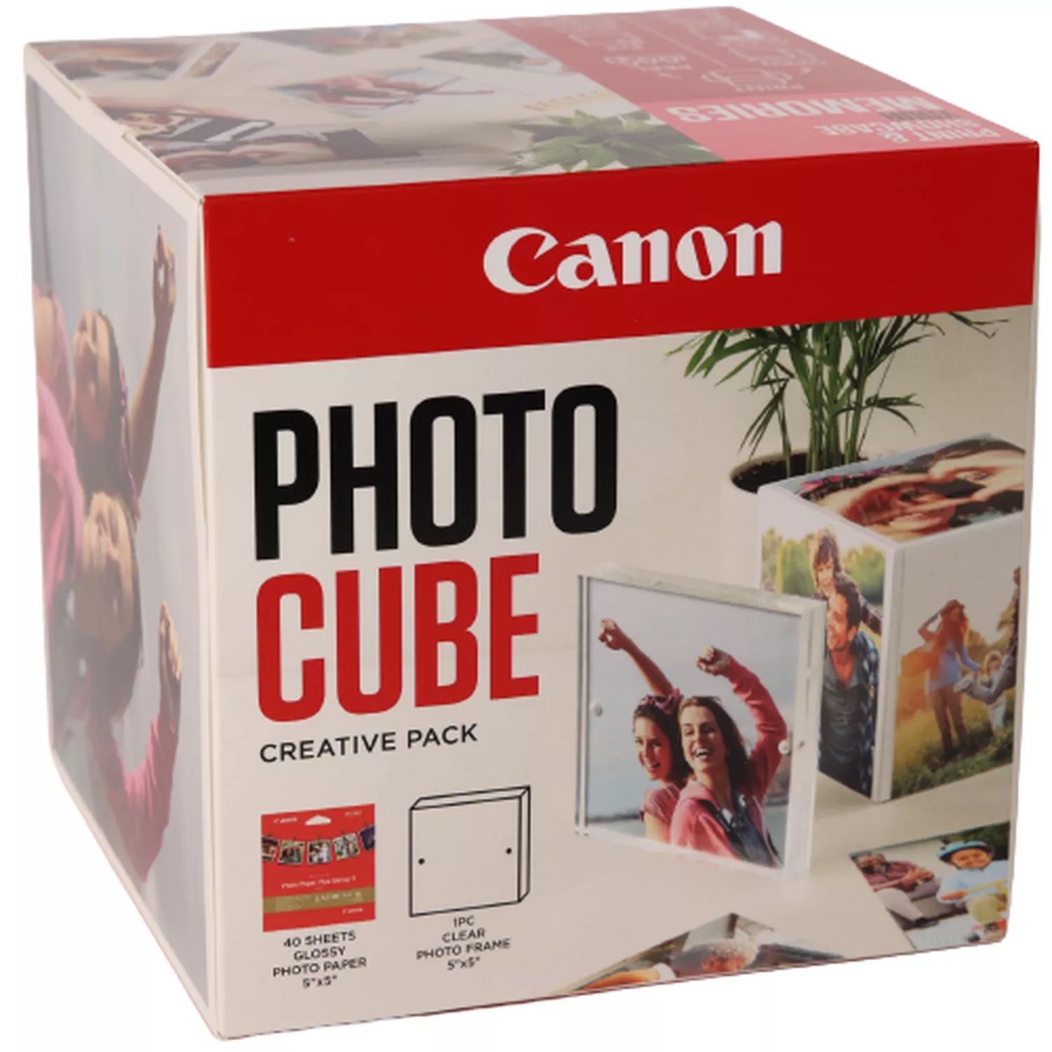 PP-201 5X5 PHOTO CUBE CREATIVE/PACK WHITE PINK (40SHEETS) + ACR