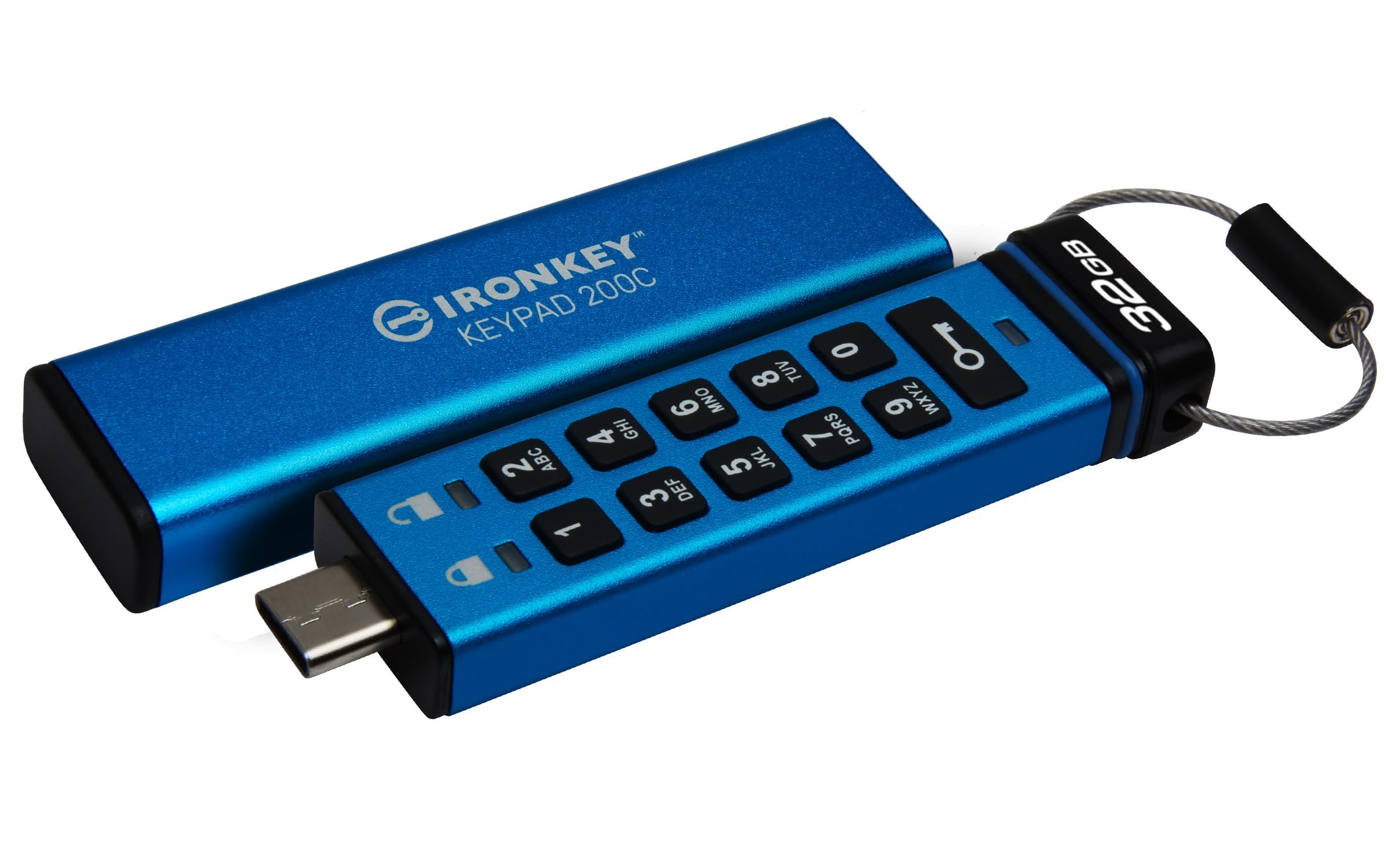 32GB USB-C IRONKEY KEYPAD 200C/FIPS 140-3 LVL 3(PENDING)AES-256
