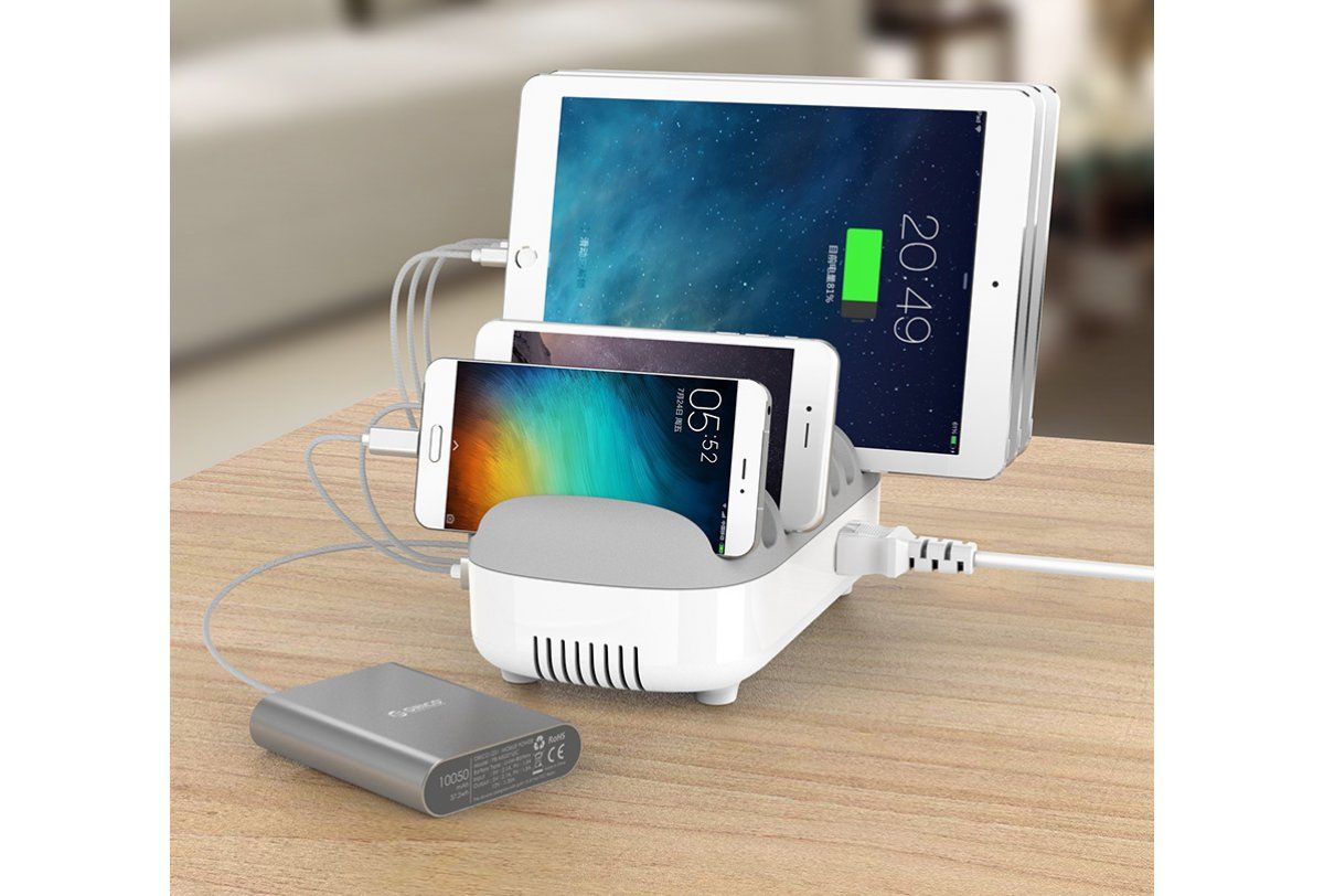10PORTUSB CHARGIND DOCK STATION/WHITE EU PLUGS