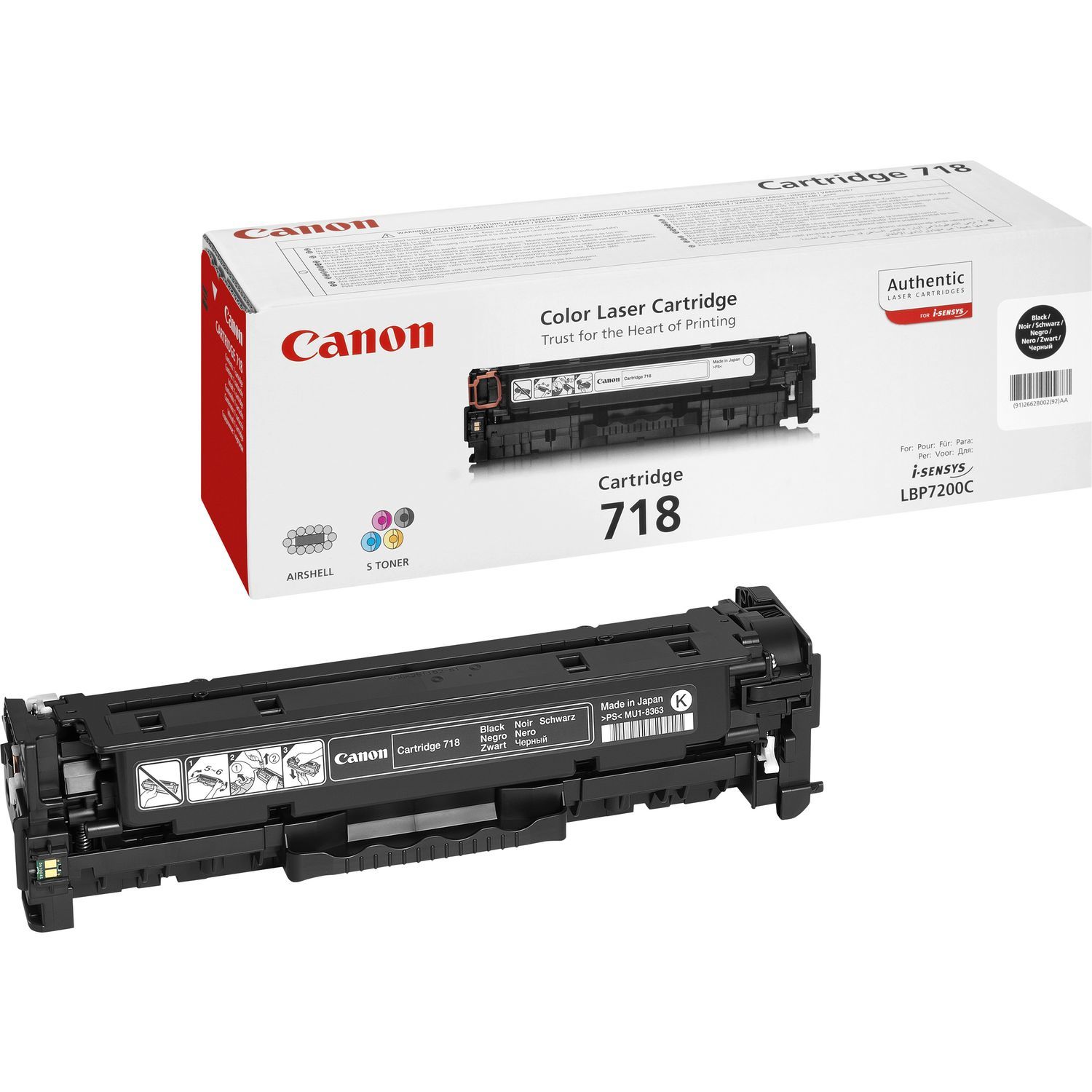 Cartus toner Canon 2662B002 ,Negru ,3400 pagini ,Original (CRG718BK)