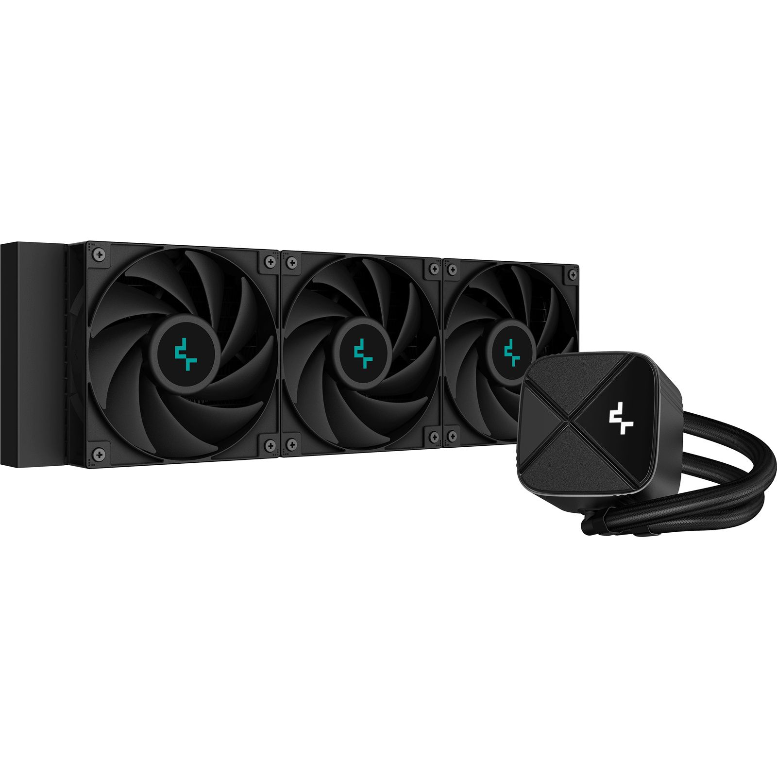 COOLER DeepCool  LS720S Zero Dark , racire lichid, skt. Intel LGA 1700/1200/115x, AMD AM5/AM4, radiator aluminiu, pompa 3100 rpm, fan 3x120mm, 500 - 2500 rpm, conector 4-pin PWM, White LED, negru,  R-LS720-BKNNMM-G-1  (timbru verde 2 lei)