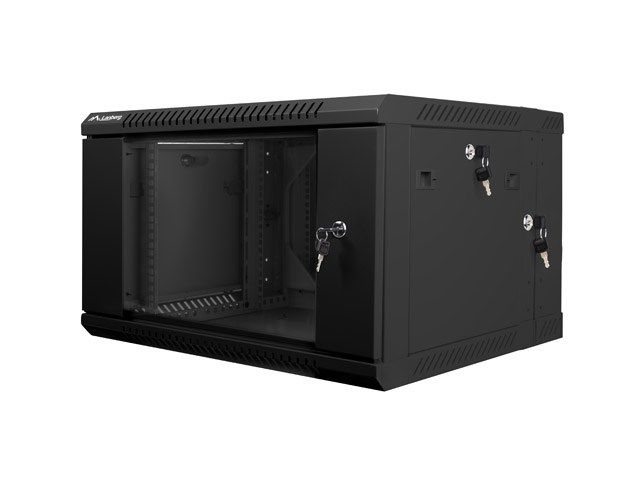 LANBERG WF02-6606-10B Lanberg wall-mounted double section rack 19 flat pack 6U/600x600mm black