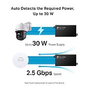 2.5G POE+ INJECTOR ADAPTER/SUPPLIES UP TO 30 W