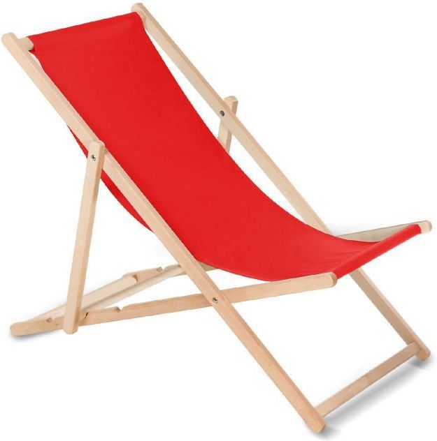 Classic beech deckchair GreenBlue GB183 red
