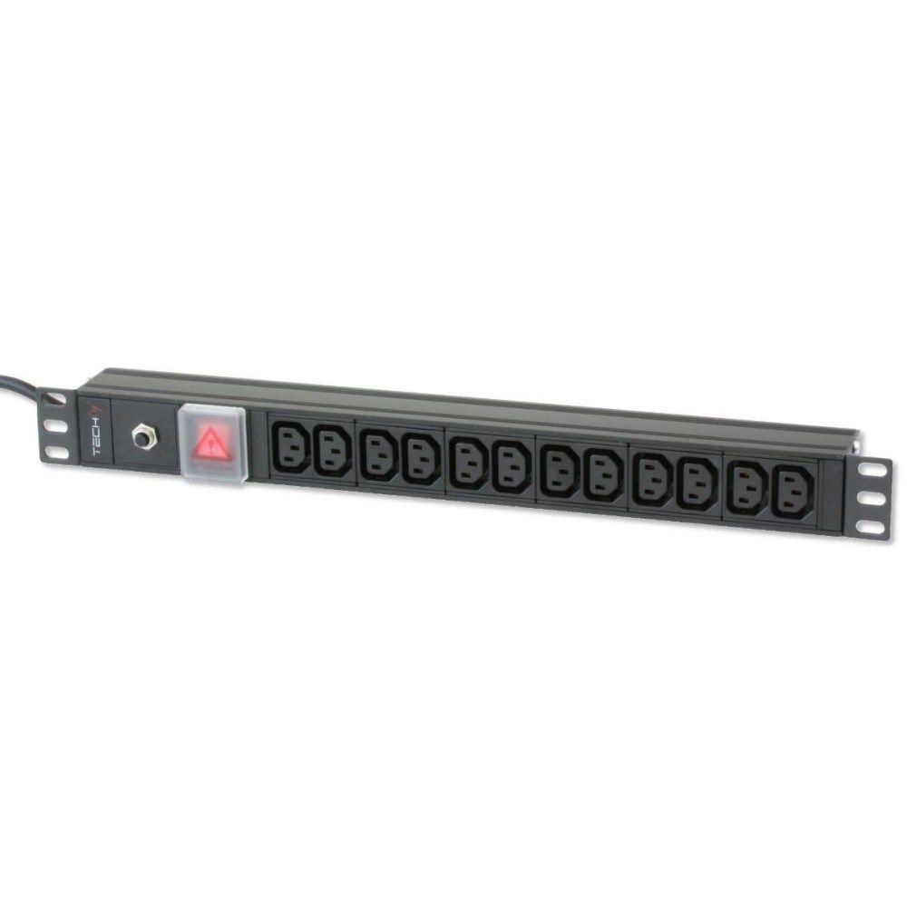 Techly Rack 19  PDU 12 VDE outputs with C20 plug and Switch
