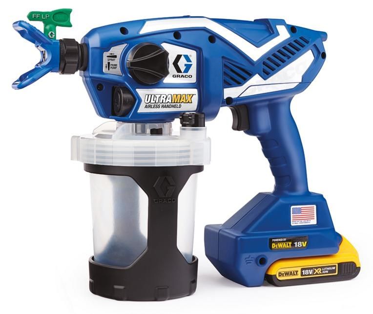 GRACO ULTRAMAX PAINT GUN ( 2 x AKU. 2AH DEWALT+ LOAD ) + BAG
