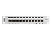 Patch panel Lanberg PPF6-9012-S, 10-inch, 1U, 12 prize RJ45 FTP Cat.6, gri