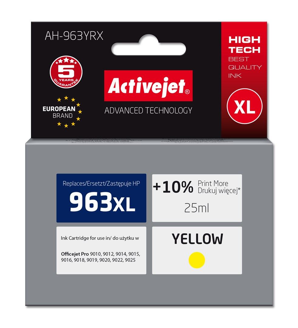 Cartus cerneala Activejet AH-963YRX ,Galben ,25 ml (compatibil cu HP 963XLy)