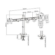 Built-in bracket for two Deluxe Ergo Office monitors  17 -32   max. 9kg  ER-449