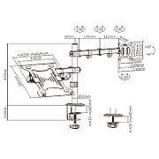 Gembird MA-DA-03 Adjustable desk mount with monitor arm and notebook tray (rotate  tilt  swivel)  17”-32”  up to 9 kg