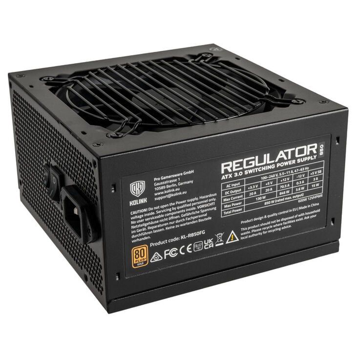 Kolink Regulator 80 PLUS Gold PSU  ATX 3.0  PCIe 5.0  modular - 850 Watts