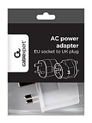 ADAPTOR EU GEMBIRD, Socket EU, conectare prin Socket UK (T), 13 A, fara protectie, alb,  A-AC-EUFUKM-01  (timbru verde 0.18 lei)