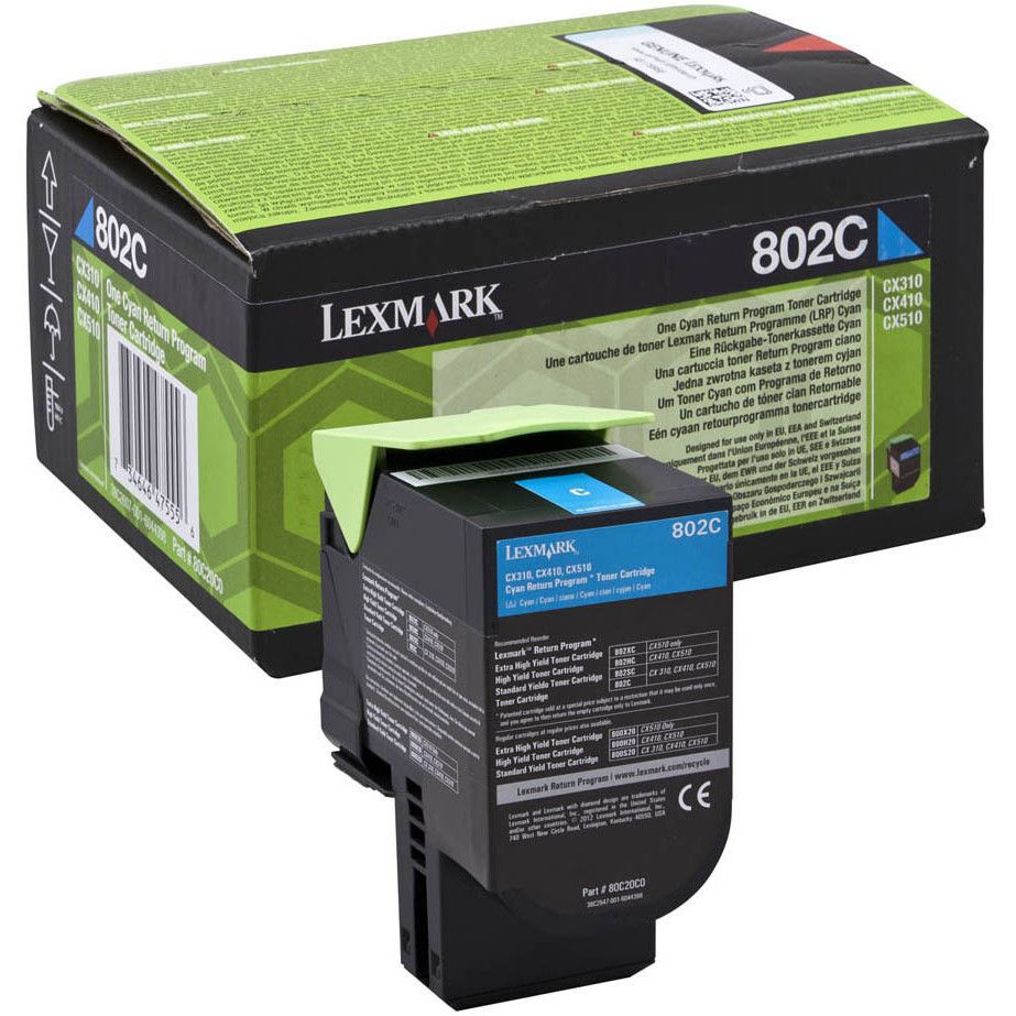 Cartus toner Lexmark 80C20C0 ,Albastru ,1000 pagini ,Original (80C20C0)