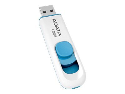 MEMORIE USB 2.0 ADATA 32 GB, retractabila, carcasa plastic, alb / albastru,  AC008-32G-RWE  (include TV 0.02 lei)
