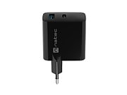 NATEC RIBERA GAN CHARGER 1x USB-A + 1x USB-C 45W BLACK