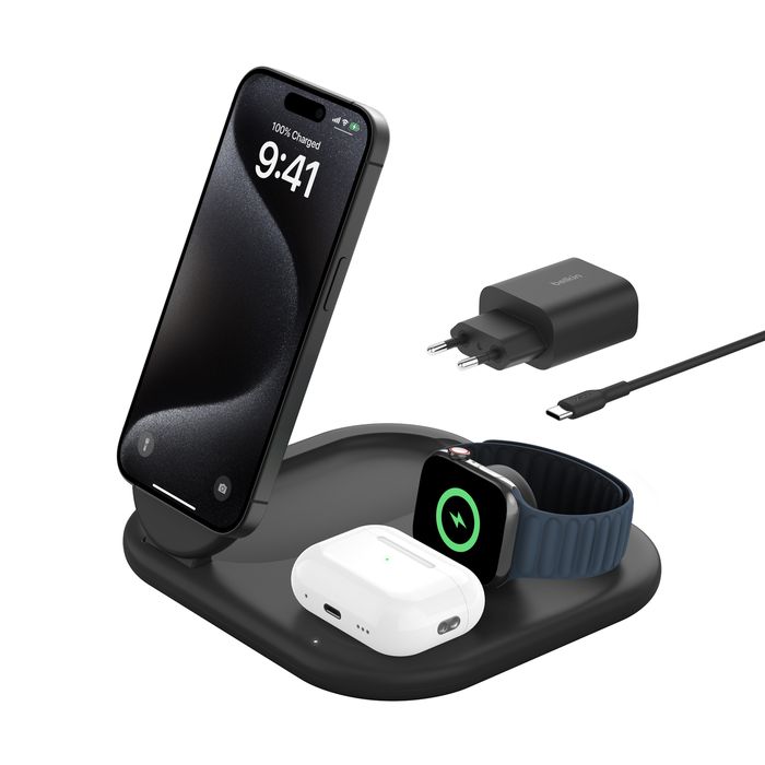 WIRELESS BOOSTCHARGE QI2/MAGNETIC 3-IN-1 CHARGING STATION