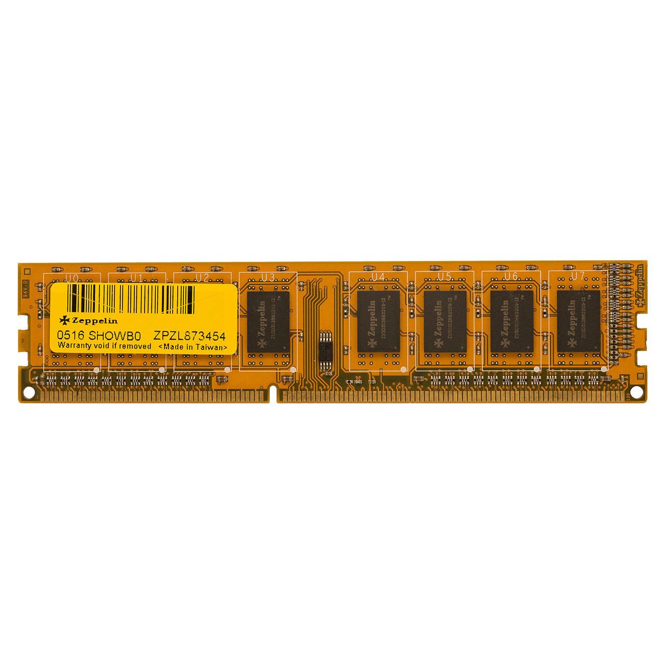 Memorie Zeppelin 8 GB DDR3 1600 MHz CL11, Galben
