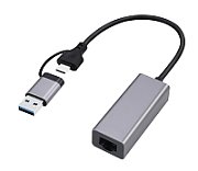 Gembird A-USB3AC-LAN-01 USB 3.1 + type-C Gigabit network adapter  space grey