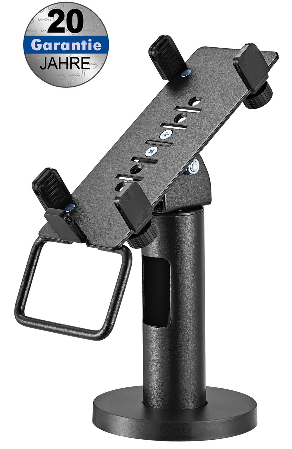 Suport POS montabil pe masa, rotabil 360&ampdeg, inclinare pana la +- 45&ampdeg

Este un suport fix practic pentru terminalele de carduri, care este potrivit pentru aproape toate modelele.
Clipurile de montare captusite pot fi reglate cu usurinta la latimea dispozitivului. Cu articulaţia flexibila si manerul integrat, clientii dumneavoastra pot roti si inclina cu usurinta terminalul in orice directie.
Permiteți clientilor sa plateasca in mod convenabil, rapid si sigur, fara numerar.

- Reglare flexibila a latimii: potrivita pentru majoritatea dimensiunilor si formelor dispozitivelor

- Funcția de rotatie 360&ampdeg cu maner permite vizualizarea din toate partile

- Poate fi inclinat in sus sau in jos pentru o lizibilitate optima a afișajului

- Baza surubului ofera stabilitate si siguranta suplimentare

Detalii Tehnice suport POS montabil pe masa:
- Inclinare: + 45&ampdeg ~ - 45&ampdeg
- Rotabil: 360&ampdeg
- Cu gestionarea cablurilor
- Cu tampoane de silicon pe suporturile de montare
- Include ghid de montare si accesorii complete

Despre produsele noastre:

In prezent avem un portofoliu cu peste 1500 produse cu livrare imediata din depozitul nostru. Acordam o mare atentie eficacitatii activitatii noastre, vitezei de realizare a comenzilor si modului de depozitare si distributie a produselor. Calitatea inalta este o valoare importanta pentru noi nu doar in privinta produselor comecializate, dar si nivelul serviciilor oferite. Nu in ultimul rand, oferim produselor noastre garantie in conformitate cu legile in vigoare.

De ce sa alegi pe noi?

Lucratorii nostri din departamentul aprovizionari au experienta de peste 25 de ani in domeniul electornice in privinta sortarii produselor de cea mai buna calitate.Calitatea produselor importate si comercializate este temeinic pentru noi, ca urmare punem accent pe selectarea fiecarui produs in parte de la producatori renumiti pe piata electornica. Procentul produselor defecte se situeaza sub 0,01%. Toate comezile receptionate pana la ora 15:00 sunt expediate in aceeasi zi.